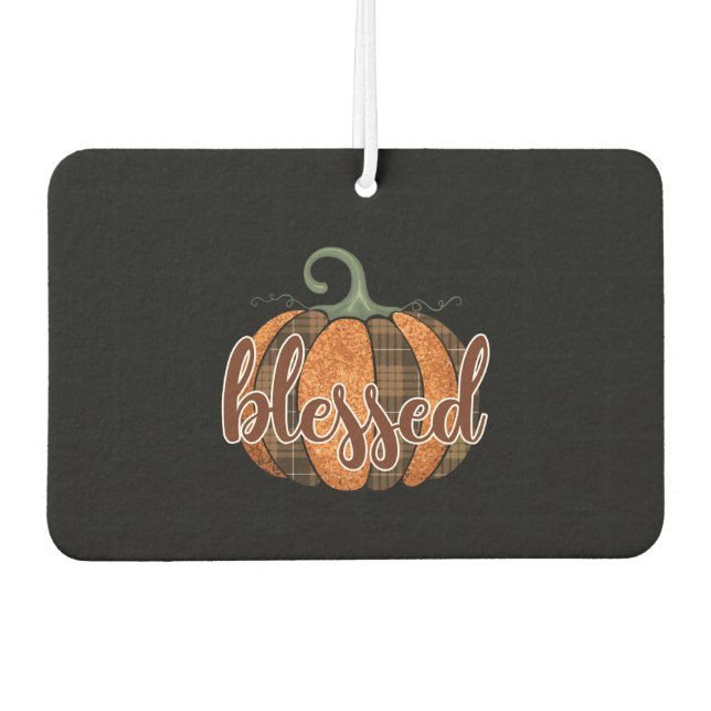 Blessed pumpkin car air freshener (Front)