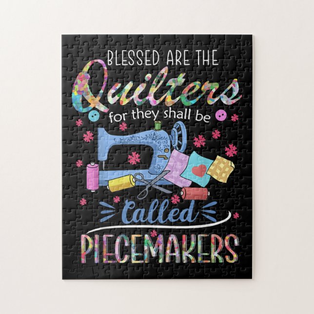 Blessed Quilters Piecemakers Quilting Sewing Gift Jigsaw Puzzle (Vertical)