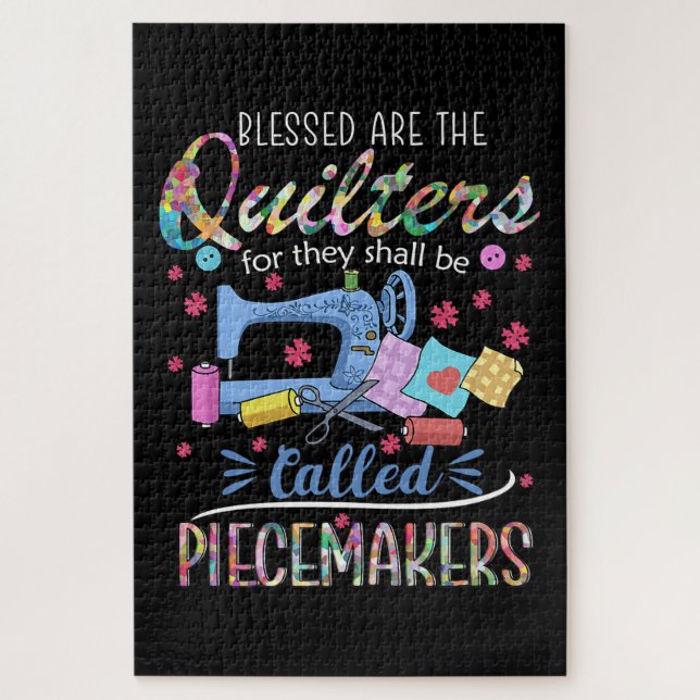 Blessed Quilters Piecemakers Quilting Sewing Ideas Jigsaw Puzzle (Vertical)