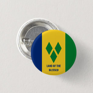 Blessed Quote St Vincent and the Grenadines Flag 3 Cm Round Badge