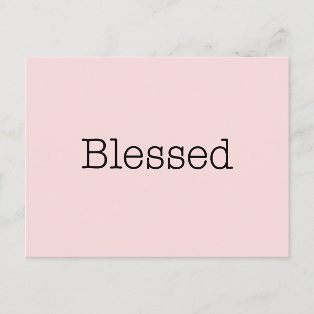 Blessed Quotes Pink Inspirational Faith Quote Postcard (Front)