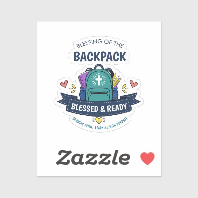 Blessed & Ready Backpack Blessing Sticker for Stud (Sheet)