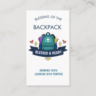 Blessed & Ready Backpack Blessing Sticker for Stud Business Card