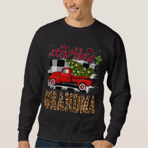 Blessed Red Truck Plaid Xmas Tree Grandma Family C Sweatshirt