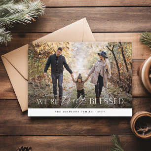 Blessed Religious Christian Family Photo Christmas Holiday Card