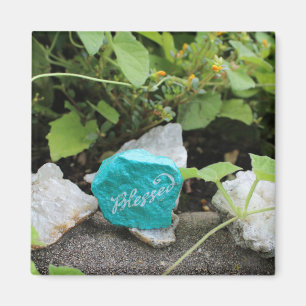 Blessed Rock Hidden in a garden Magnet