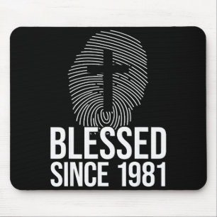 Blessed Since 1981 Born Year Of Birth Birthday - J Mouse Pad