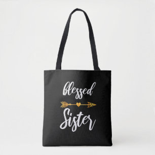 Blessed Sister Shirt Girls Women Family Thanksgivi Tote Bag