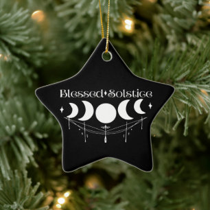 Blessed Solstice Ceramic Tree Decoration