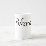 Blessed Specialty Mug<br><div class="desc">Enjoy your favorite warm beverage,  and display your faith with this Blessed Specialty Mug.  Original sleek and clean design.</div>