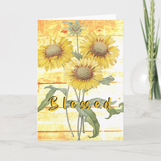 Blessed sunflowers card (Front)