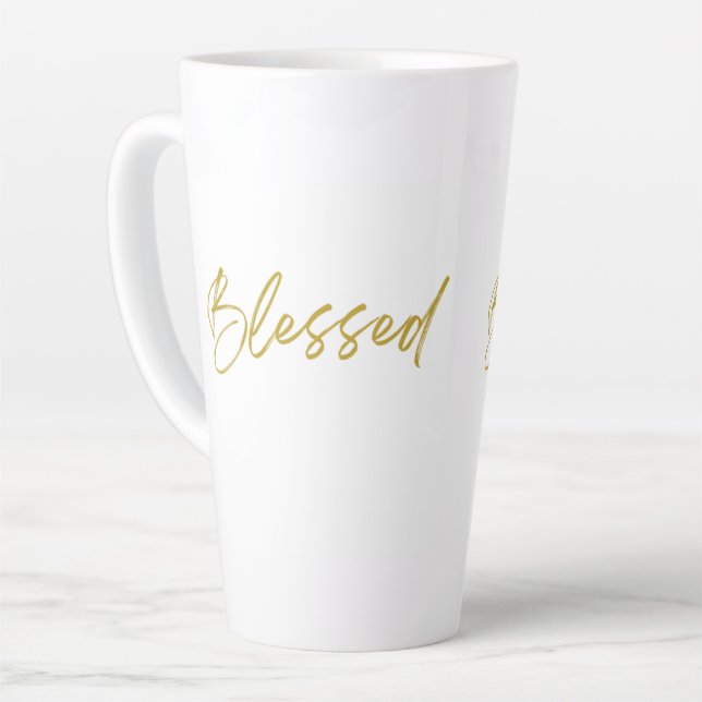 Blessed Tall Latte Mug (Left Angle)