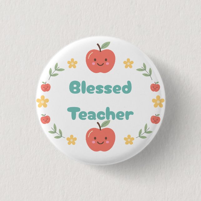 Blessed Teacher 3 Cm Round Badge (Front)