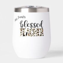 Blessed teacher leopard tigerprint personalised