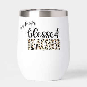 Blessed teacher leopard tigerprint personalized