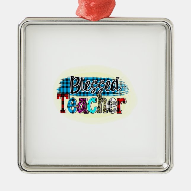 Blessed Teacher Metal Tree Decoration (Front)
