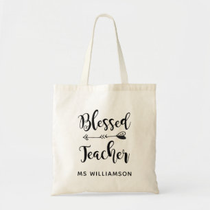BLESSED TEACHER PERSONALIZED TEACHER TOTE GIFT