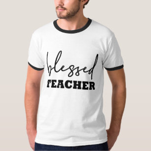 Blessed Teacher Typography T-Shirt
