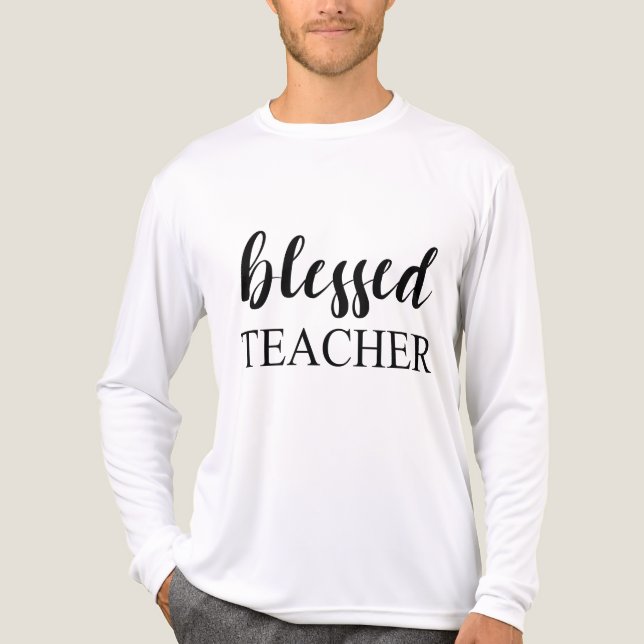 Blessed Teacher Typography Tri-Blend Shirt (Front)