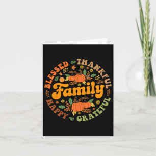Blessed Thankful Family Happy Thanksgiving Matchin Card