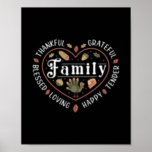 Blessed Thankful Family Thanksgiving 3  Poster