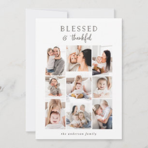 Blessed & Thankful multi photo holiday card