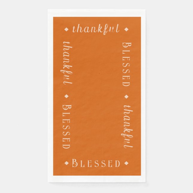 "Blessed" & "thankful" Personalised Napkin (Front)