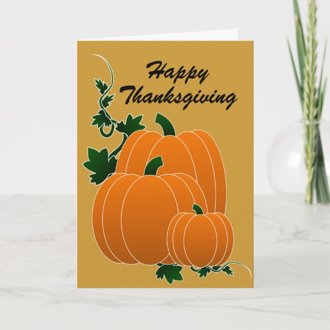 Blessed Thanksgiving Card - Psalm 100:4 - Pumpkins (Front)