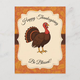 Blessed Thanksgiving Turkey Postcard