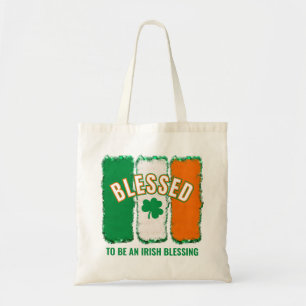 BLESSED TO BE AN IRISH BLESSING St Patrick's Day Tote Bag