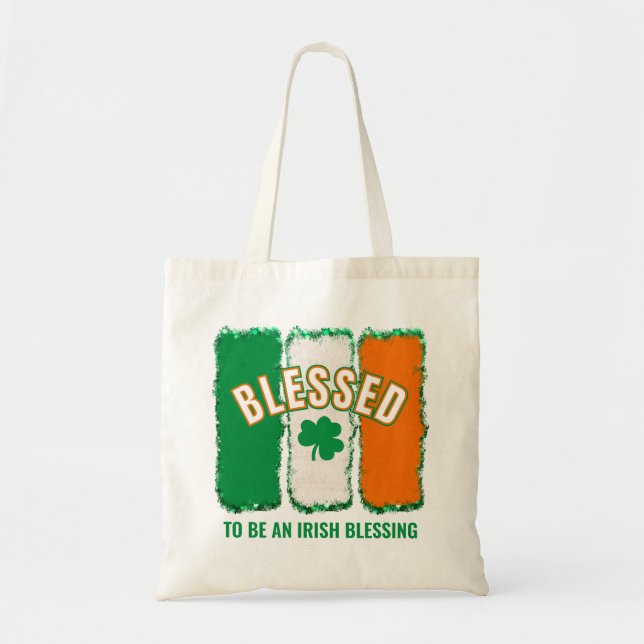 BLESSED TO BE AN IRISH BLESSING St Patrick's Day  Tote Bag (Front)