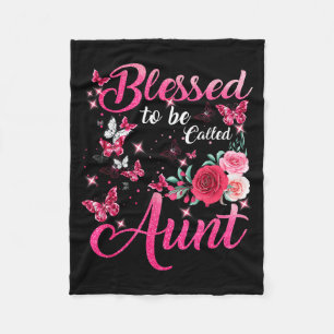 Blessed to be called aunt cute floral mothers day  fleece blanket