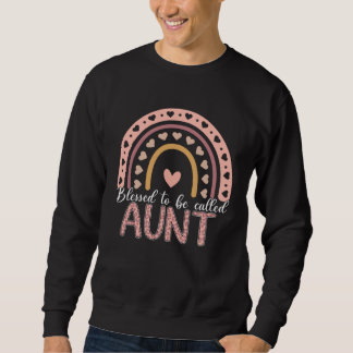 Blessed To Be Called Aunt Leopard Rainbow Cute Mom Sweatshirt