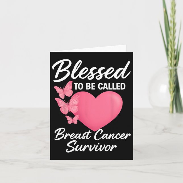 Blessed To Be Called Breast Cancer Survivor Pink B Card (Front)