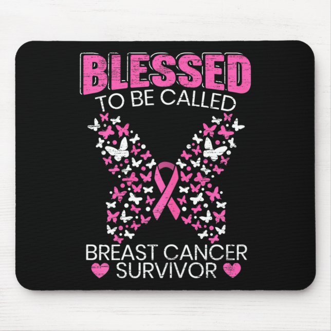 Blessed To Be Called Breast Cancer Survivor Pink B Mouse Pad (Front)