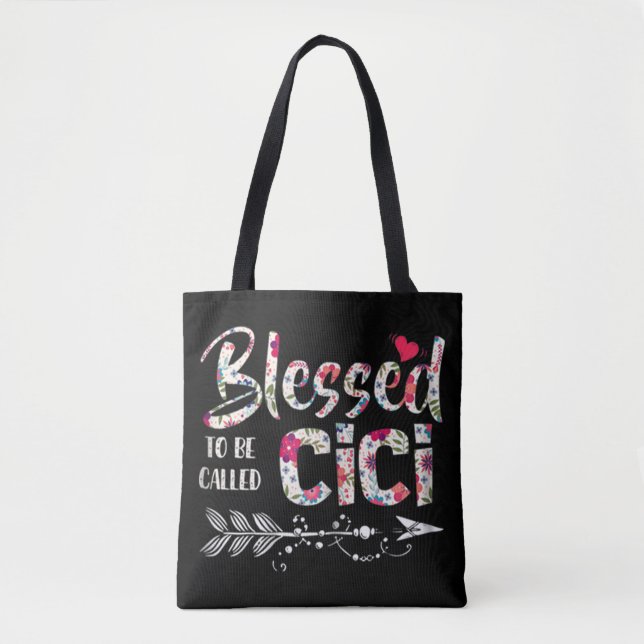 Blessed to be called Cici Colourful Christmas Tote Bag (Front)