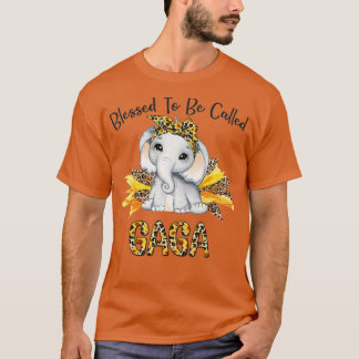 Blessed To Be Called Gaga Sunflower Elephant Mothe T-Shirt