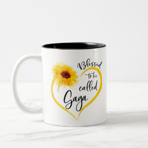 Blessed To Be Called gaga Sunflower Gifts Two-Tone Coffee Mug
