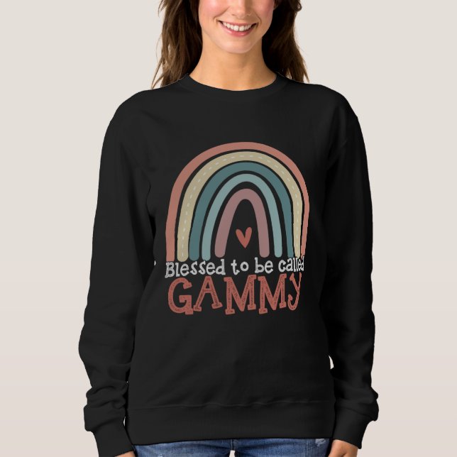 Blessed To Be Called Gammy Boho Rainbow Mothers Da Sweatshirt (Front)