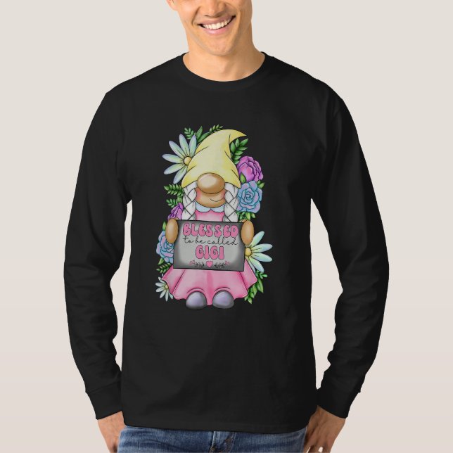 Blessed To Be Called Gigi Gnome Cute Girl Mothers  T-Shirt (Front)