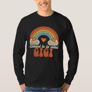 Blessed To Be Called Gigi Groovy Rainbow Mother s  T-Shirt