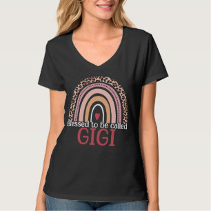 Blessed To Be Called Gigi Rainbow Leopard Print Mo T-Shirt