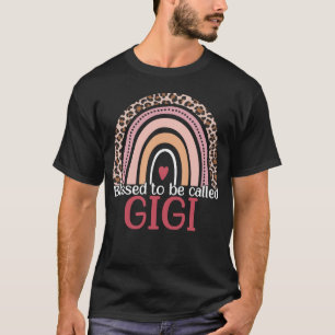 Blessed To Be Called Gigi Rainbow Leopard Print Mo T-Shirt