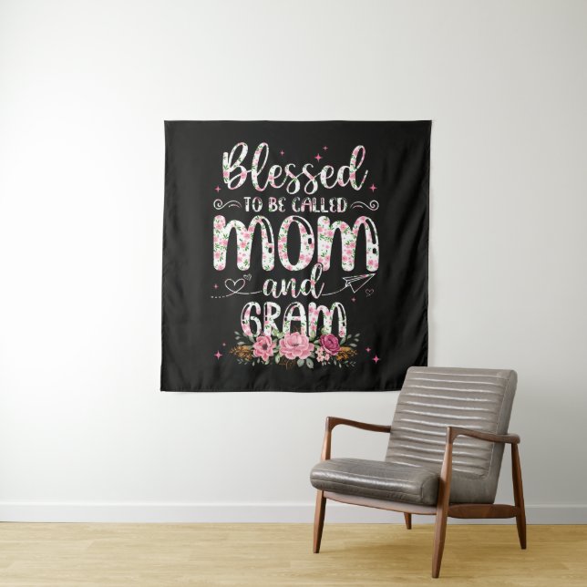 Blessed To Be Called Gram Flower Lovers  Tapestry (In Situ)