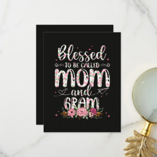 Blessed To Be Called Gram Flower Lovers Thank You Card