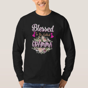Blessed To Be Called Gramma Floral Womens Gramma M T-Shirt