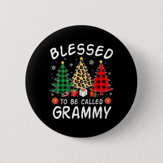 Blessed To Be Called Grammy Christmas Tree Leopard 6 Cm Round Badge