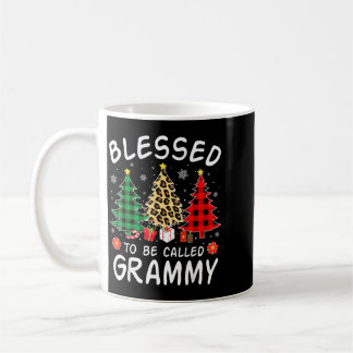 Blessed To Be Called Grammy Christmas Tree Leopard Coffee Mug