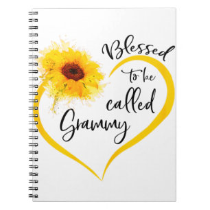 Blessed To Be Called grammy Sunflower Gifts Notebook