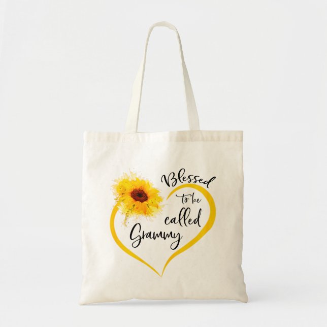 Blessed To Be Called grammy Sunflower Gifts Tote Bag (Front)